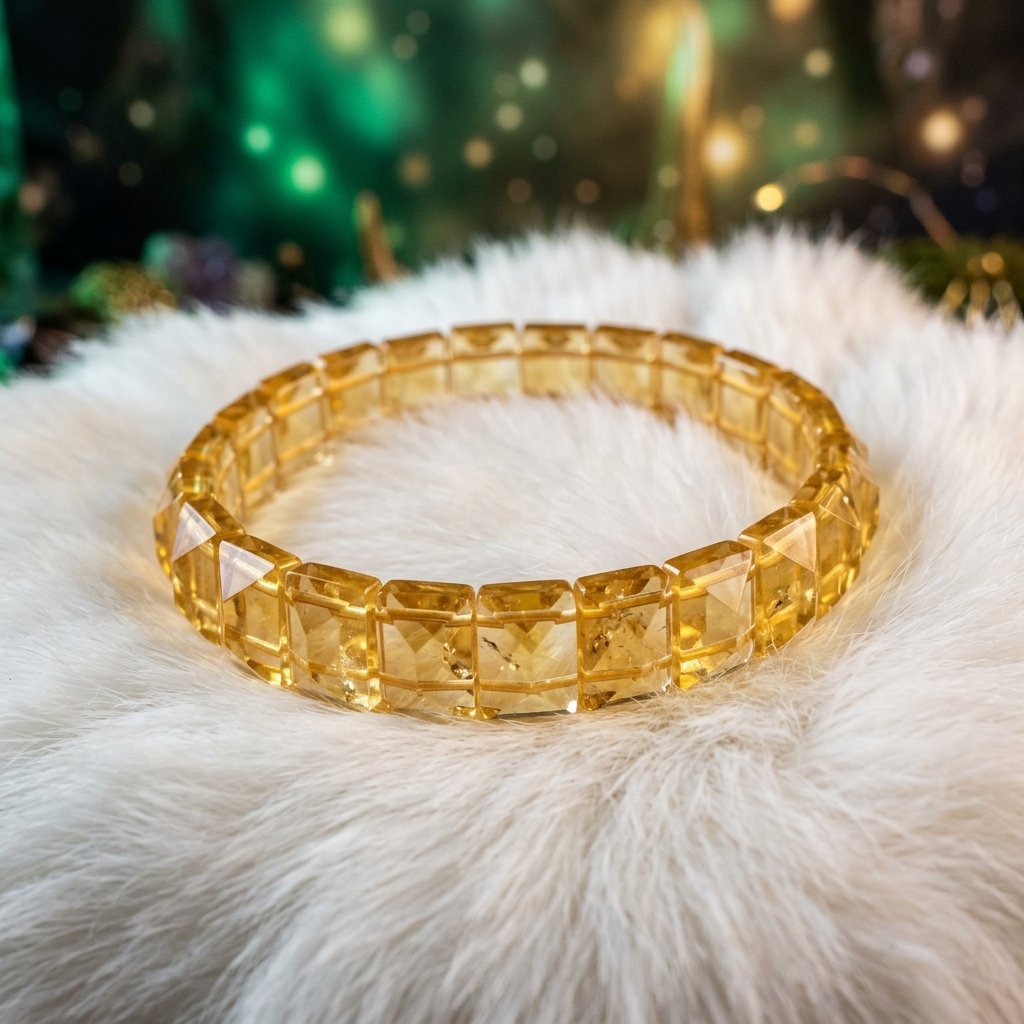 Yellow Citrine Pyramid Shape Bracelet